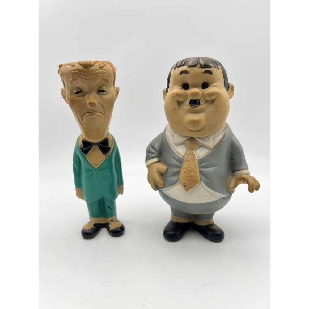 1962 Laurel and Hardy Toy 7" Figurines Dell Larry Harmon Pictures-READ
